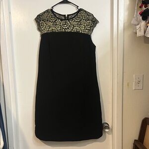 Ted Baker London Black Dress with Gold Floral Detail